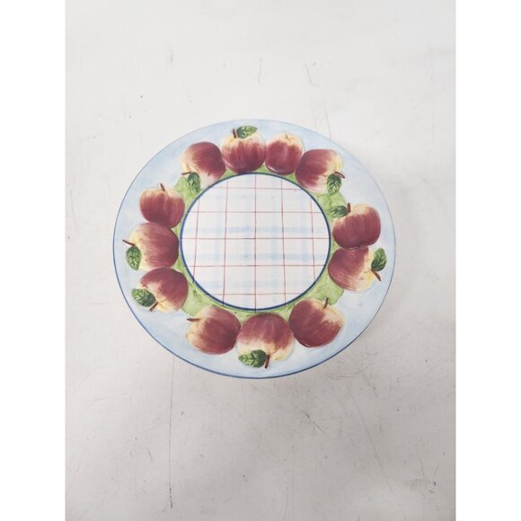 Yankee Candle Embossed Footed Ceramic Apple Plate Candle Holder by Michal Sparks - Picture 2 of 7